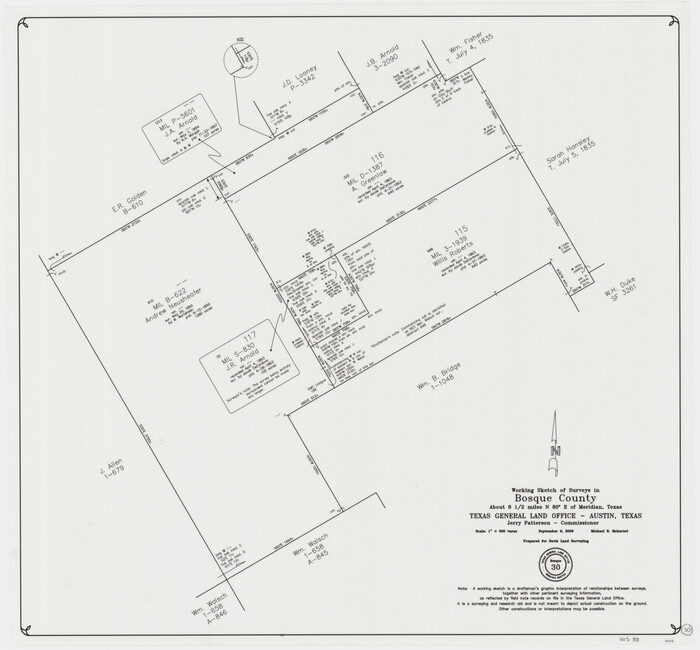 89066, Bosque County Working Sketch 30, General Map Collection
