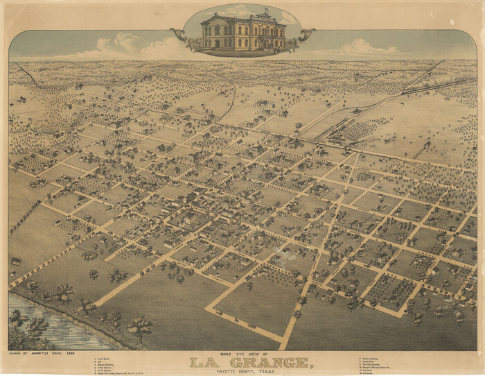 89096, Bird's Eye View of La Grange, Fayette County, Texas, Non-GLO Digital Images