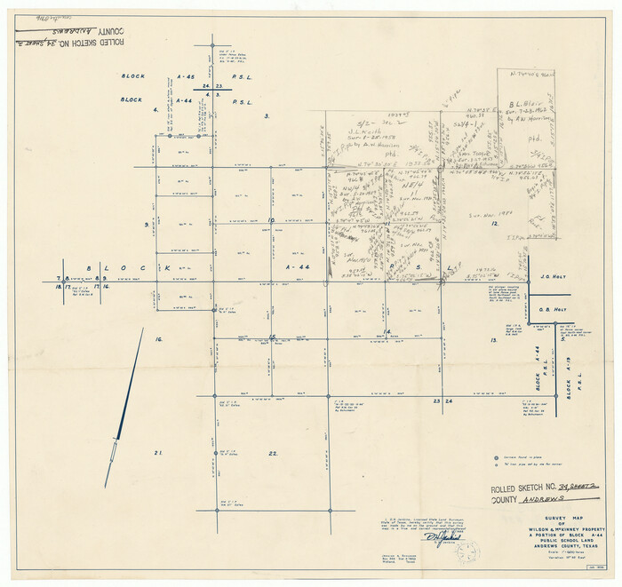 8916, Andrews County Rolled Sketch 34, General Map Collection
