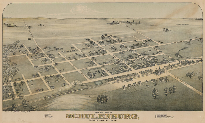 89206, Bird's Eye View of Schulenburg, Fayette County, Texas, Non-GLO Digital Images