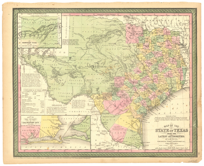 89221, Map of the State of Texas from the Latest Authorities, General Map Collection