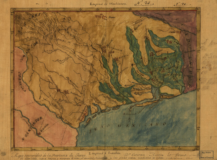 89228, Mapa topográfico de la provincia de Texas, Library of Congress