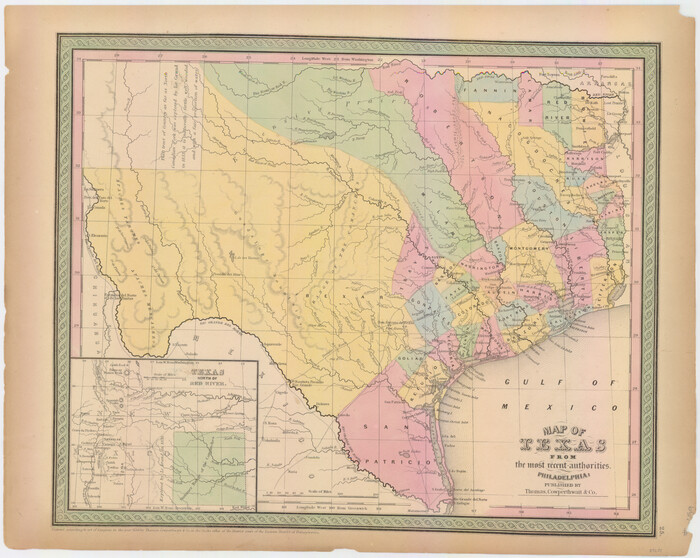 89251, Map of the State of Texas from the most recent authorities, General Map Collection