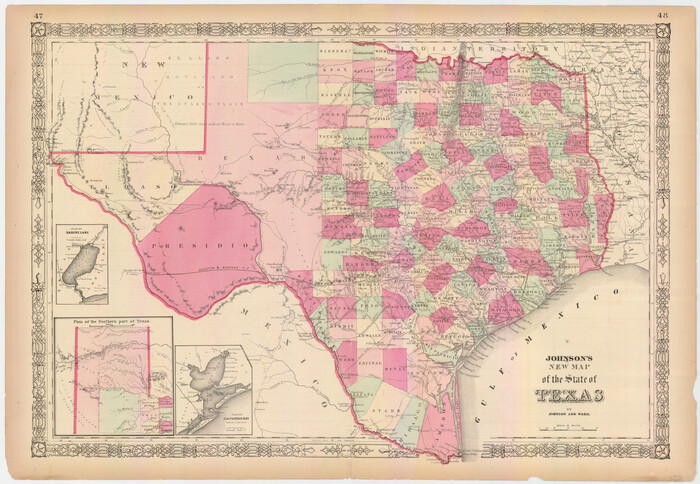 89254, Johnson's New Map of the State of Texas, General Map Collection