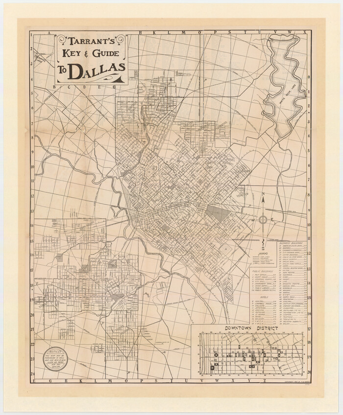 89256, Tarrant's Key and Guide to Dallas, General Map Collection