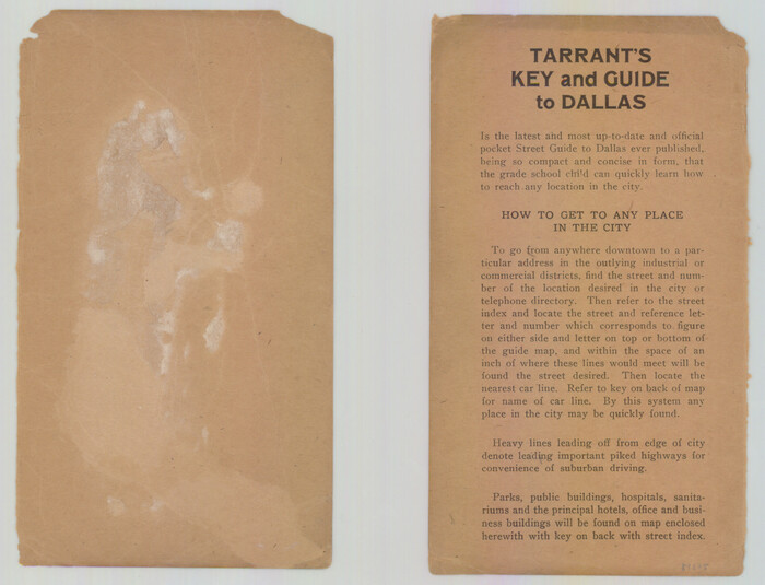 89275, Tarrant's Key and Guide to Dallas, General Map Collection