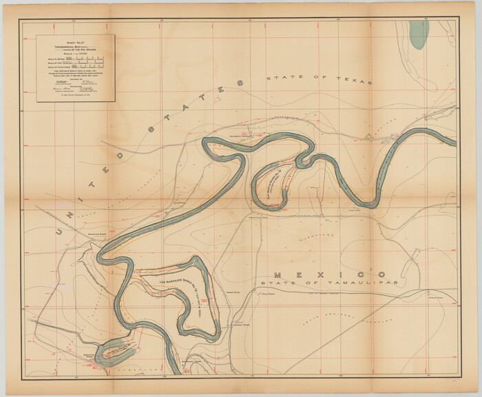89551, Topographical Map of the Rio Grande, Sheet No. 27, General Map Collection