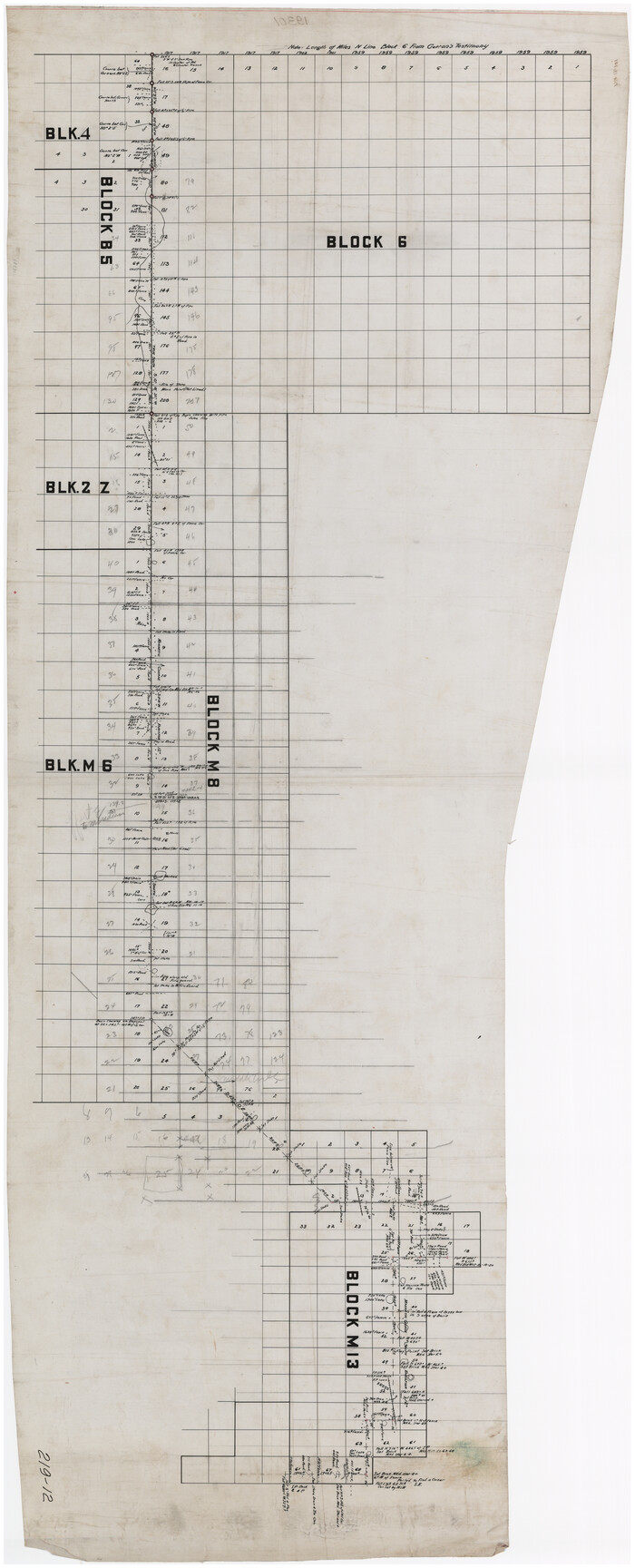 89645, [Sketch of part of Blks. 4, B5, 6, 2Z, M6, M8, and M13], Twichell Survey Records