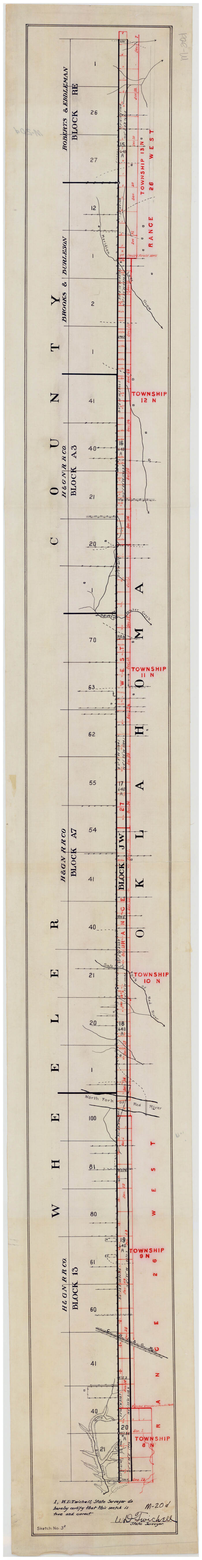 89665, [Sketch Between Wheeler County and Oklahoma], Twichell Survey Records