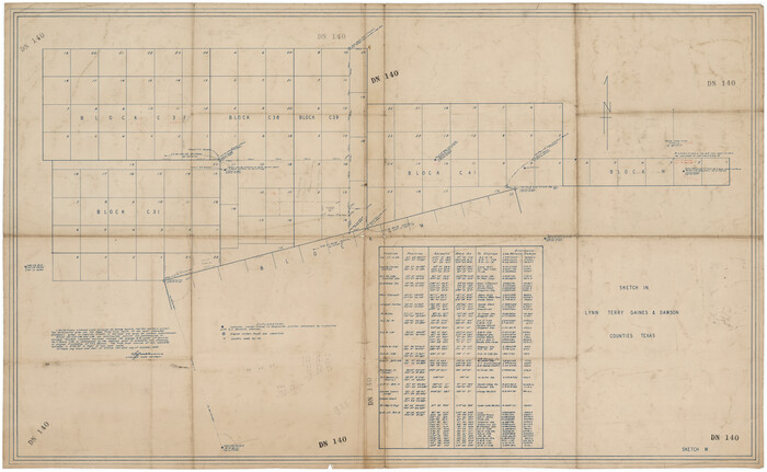 89685, Sketch in Lynn, Terry, Gaines & Dawson Counties, Texas, Twichell Survey Records
