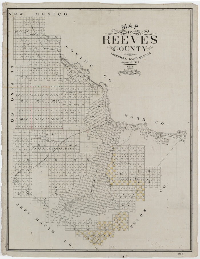 89708, Map of Reeves County, 1892, Twichell Survey Records