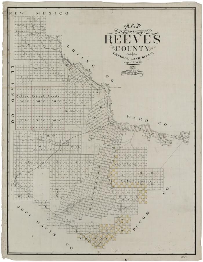 89708, Map of Reeves County, 1892, Twichell Survey Records