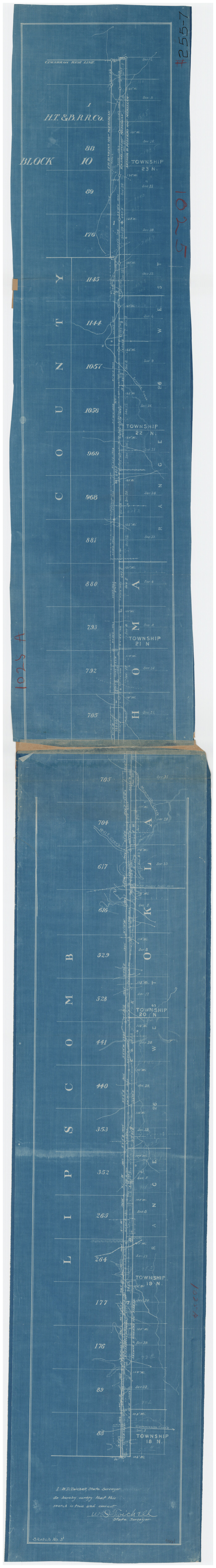 89718, [Sketch showing E. line of Lipscomb County along Oklahoma border], Twichell Survey Records