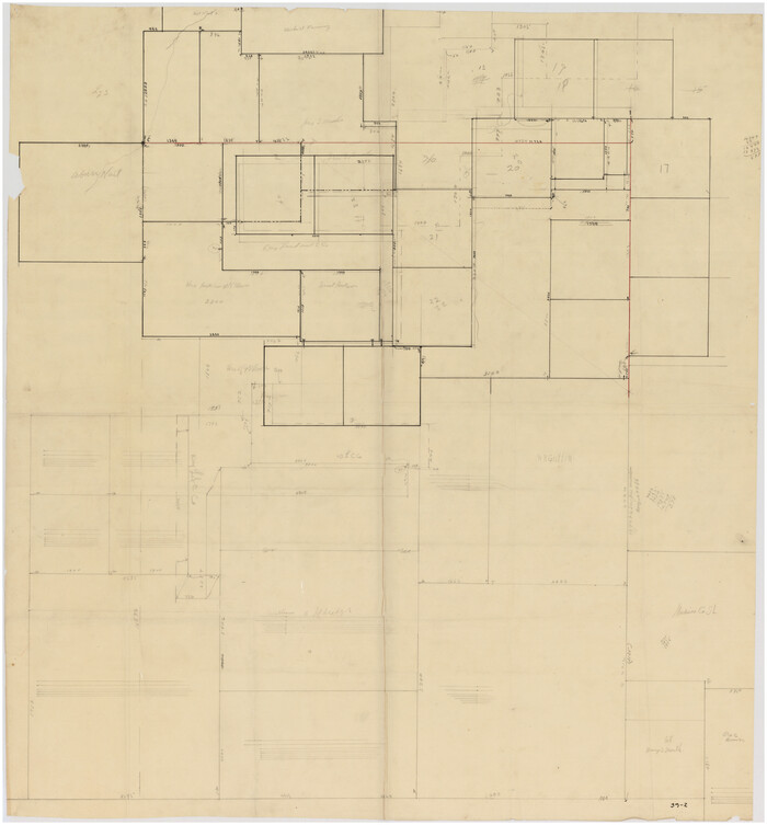 89730, [Sketch showing J.S. Brooks, W.B. Aldredge, Madison County School Land and Others], Twichell Survey Records