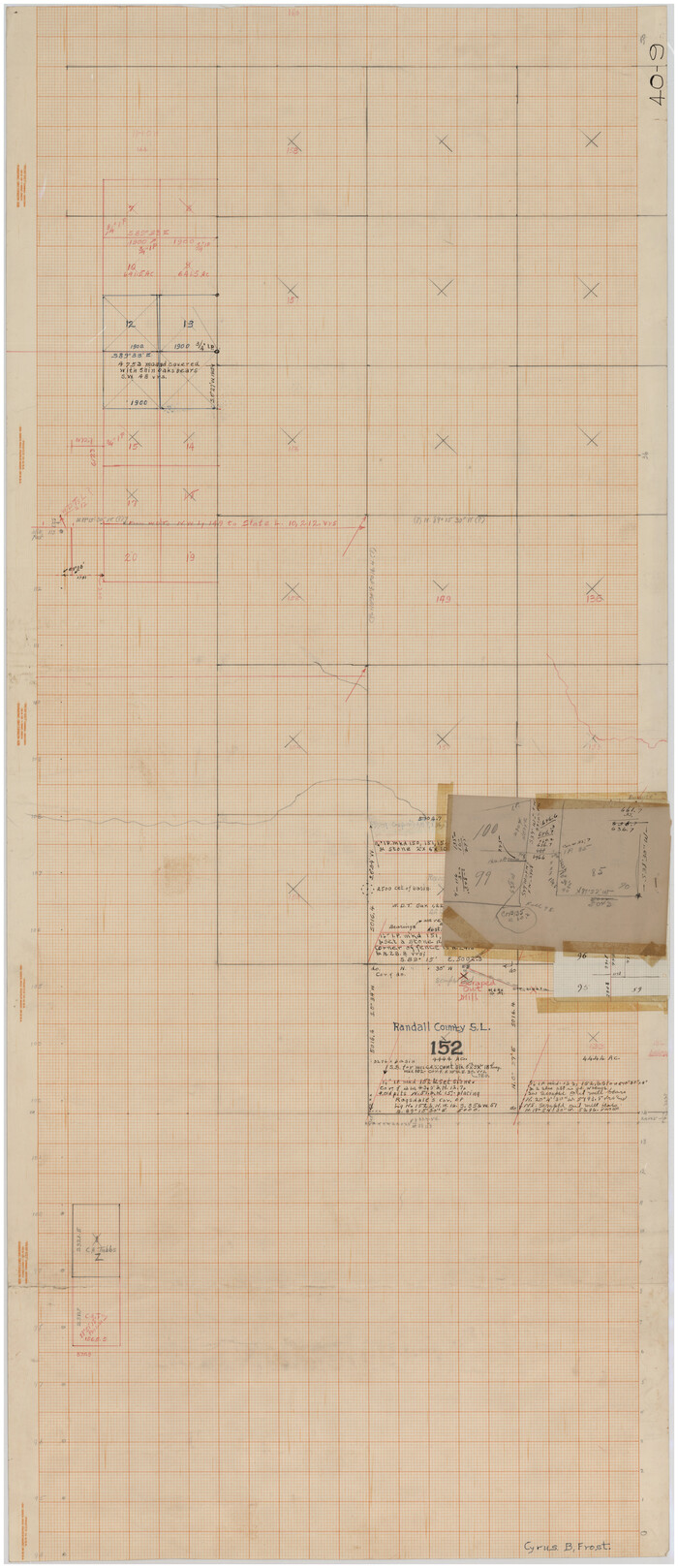 89731, [Sketch showing Randall County School Land Leagues and Vicinity], Twichell Survey Records