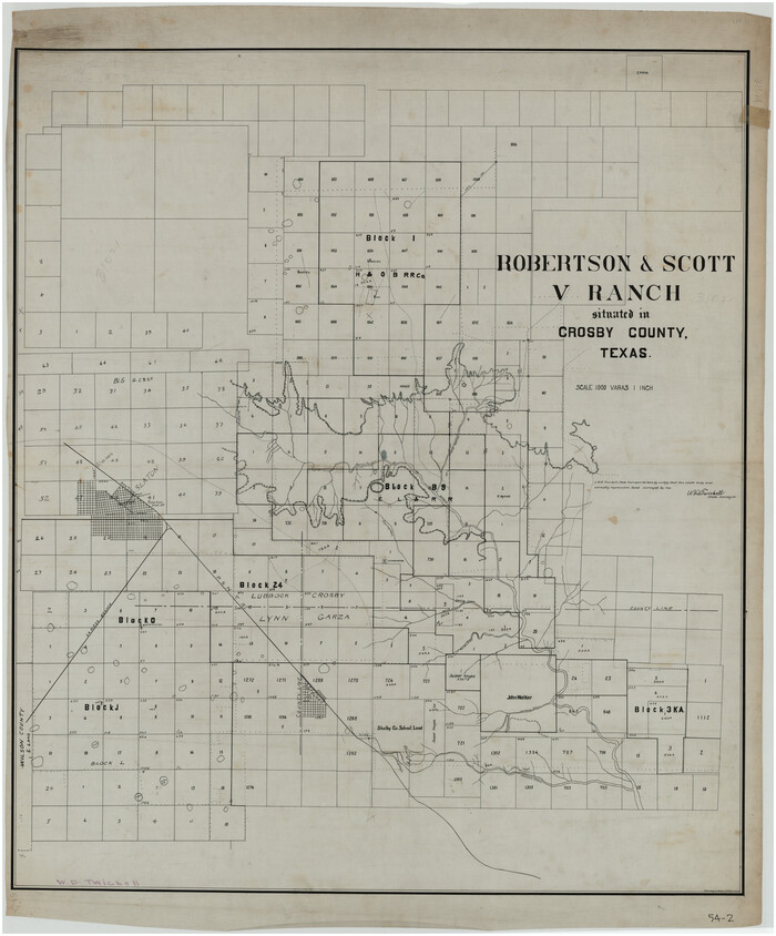 89753, Robertson & Scott V Ranch situated in Crosby County, Texas, Twichell Survey Records