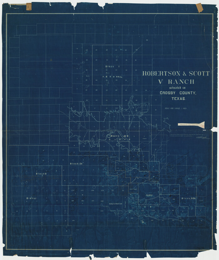 89758, Robertson & Scott V Ranch situated in Crosby County, Texas, Twichell Survey Records