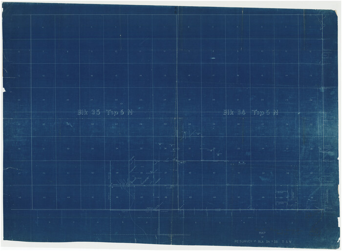 89765, Map of Re-Survey of Blk. 34 & 35 T5N, Twichell Survey Records