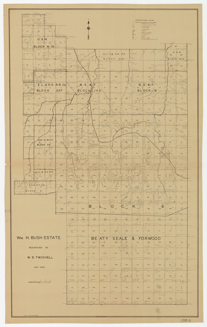 89784, Wm. H. Bush Estate resurveyed by W. D. Twichell May 1905, Twichell Survey Records