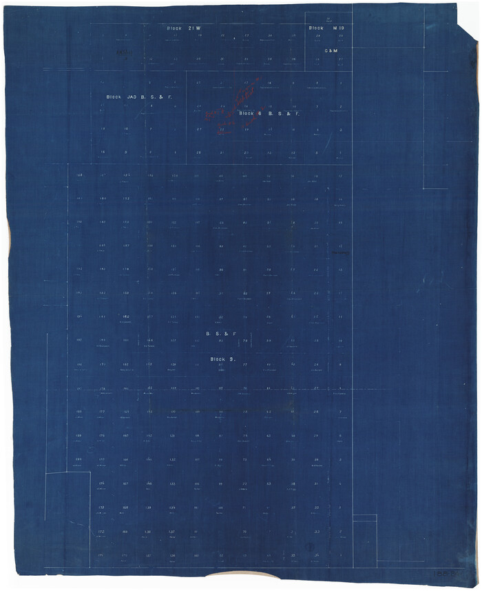 89786, [Sketch showing B. S. & F. Block 9 and vicinity], Twichell Survey Records
