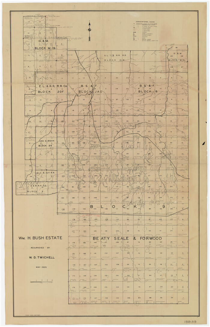 89788, Wm. H. Bush Estate Resurveyed by W. D. Twichell May 1905, Twichell Survey Records