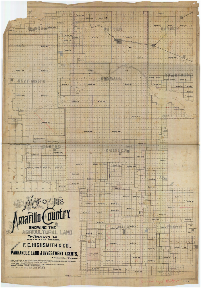 89806, Map of the Amarillo County Showing the Agricultural Land Tributary to Amarillo, Texas, Twichell Survey Records
