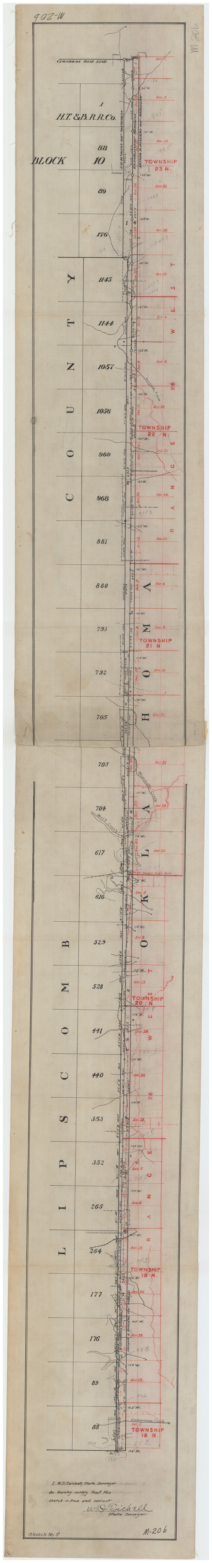 89823, [East line of Lipscomb County along Oklahoma], Twichell Survey Records