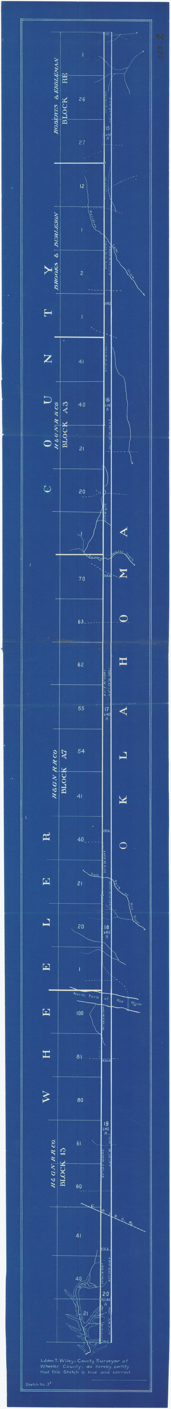 89825, [East line of Wheeler County along Oklahoma], Twichell Survey Records