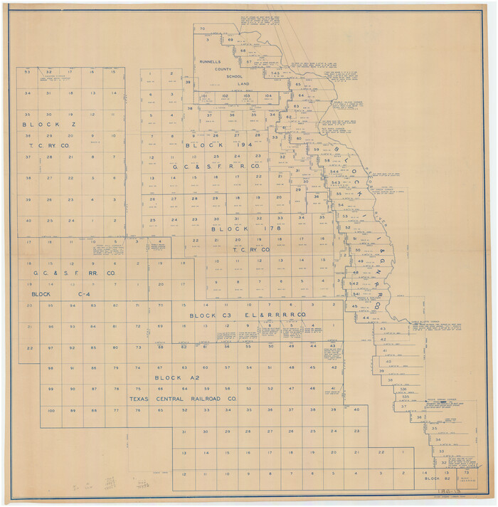 89827, [I. &G. N. RR. Co. Block I along Pecos River and other Blocks to the West], Twichell Survey Records