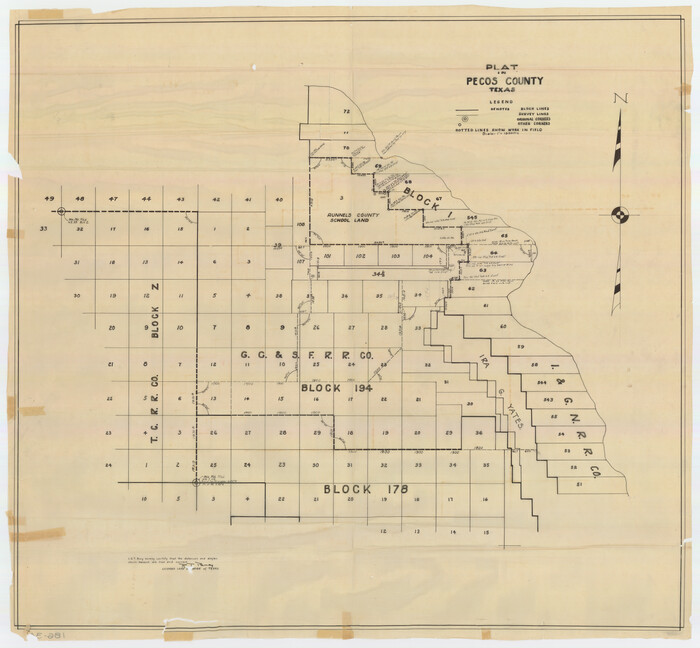 89830, Plat in Pecos County, Texas, Twichell Survey Records