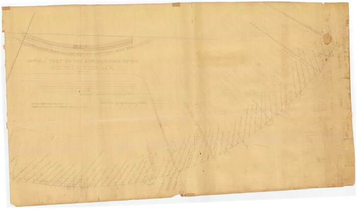 89839, Map Showing Parallel 35°12' North Latitude from the 42nd Mile Post on the 100th Meridian to the Southeast Corner of Texas, Twichell Survey Records