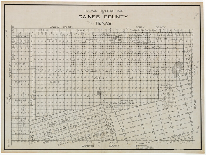 89844, Sylvan Sanders Map of Gaines County, Texas, Twichell Survey Records