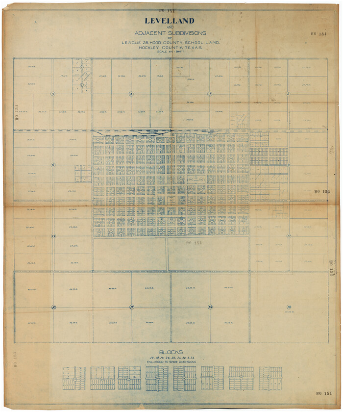 89848, Leveland and Adjacent Subdivisions of League 28, Hood County School Land Hockley County, Texas, Twichell Survey Records