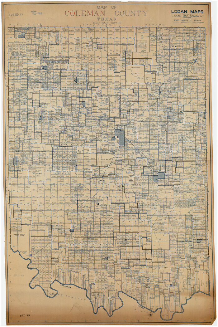 89871, Map of Coleman County, Texas, Twichell Survey Records