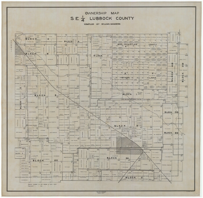 89895, Ownership Map SE 1/4 Lubbock County, Twichell Survey Records