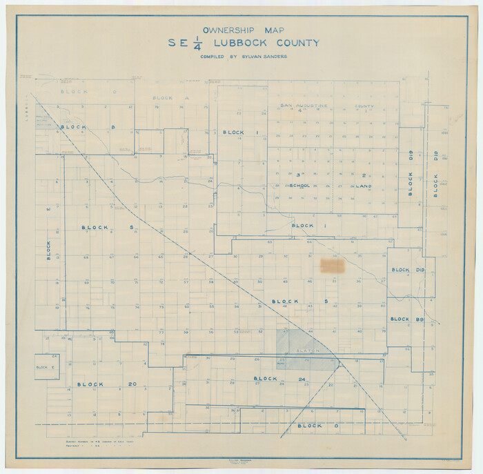 89898, Ownership Map SE 1/4 Lubbock County, Twichell Survey Records