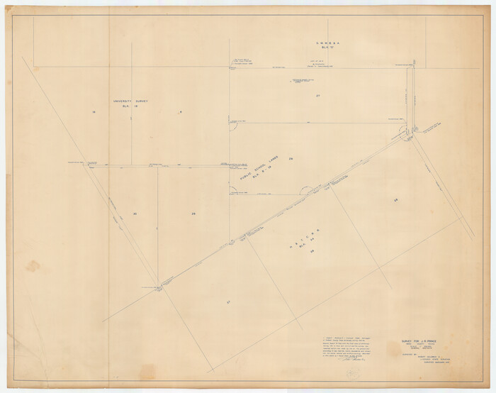 89905, Survey for J. R. Prince, Ward County, Texas, Twichell Survey Records