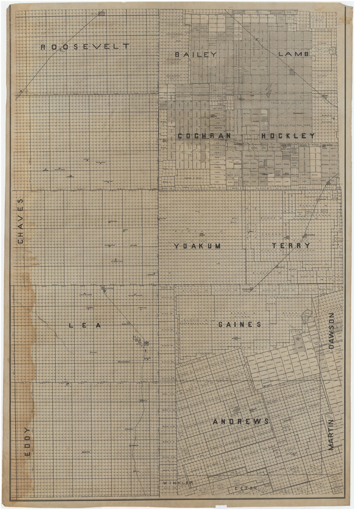 89906, [Map of Texas Panhandle Counties and Adjacent New Mexico Counties], Twichell Survey Records