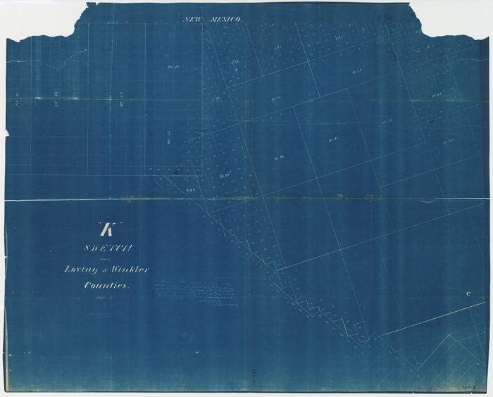 89938, "K" Sketch from Loving & Winkler Counties, Twichell Survey Records