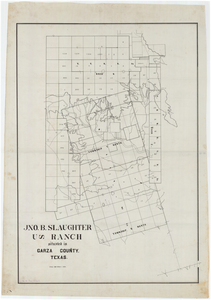 89946, Jno. B. Slaughter US Ranch situated in Garza County, Texas, Twichell Survey Records