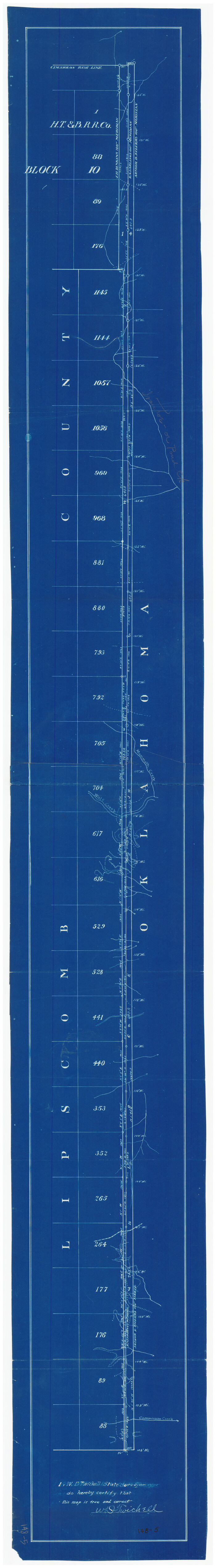 89968, [Sketch showing details along East line of Lipscomb County], Twichell Survey Records