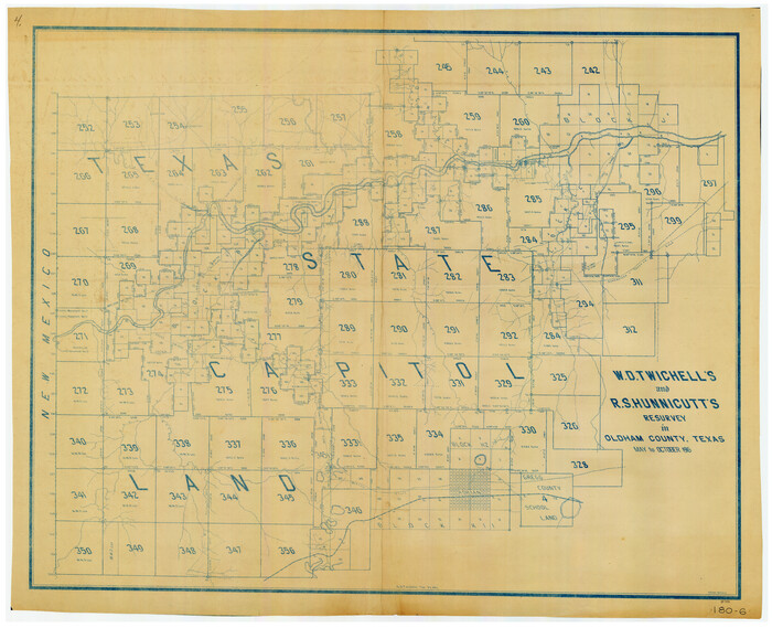 89975, W. D. Twichell's and R. S. Hunnicutt's Resurvey in Oldham County, Texas May to October, 1916, Twichell Survey Records