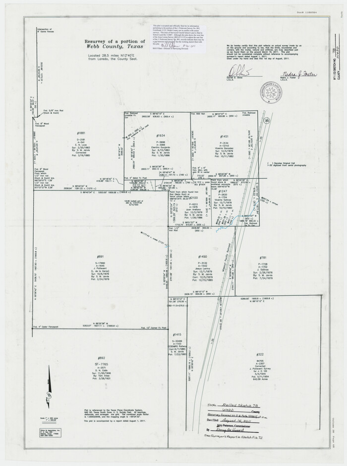 90052, Webb County Rolled Sketch 78, General Map Collection