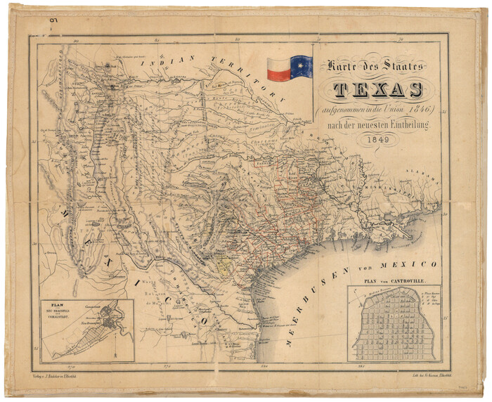 90066, Karte des Staates Texas (aufgenommen in die Union 1846) nach der neuesten Eintheilung, General Map Collection