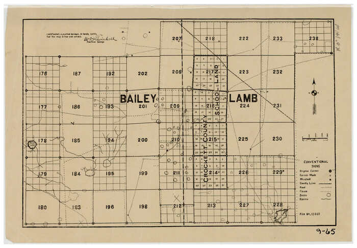 90108, [Subdivision of Crockett County School Land Lgs. 214-217], Twichell Survey Records