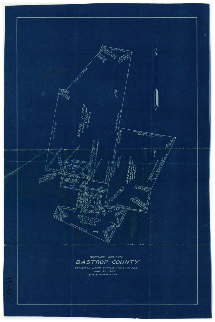 90113, Working Sketch, Bastrop County, Twichell Survey Records