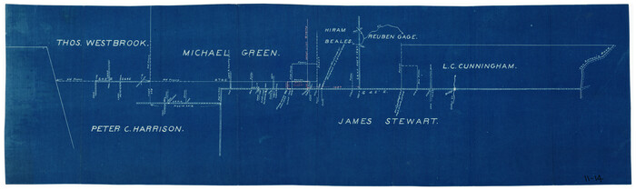 90116, [Sketch showing North line of James Stewart survey and vicinity], Twichell Survey Records