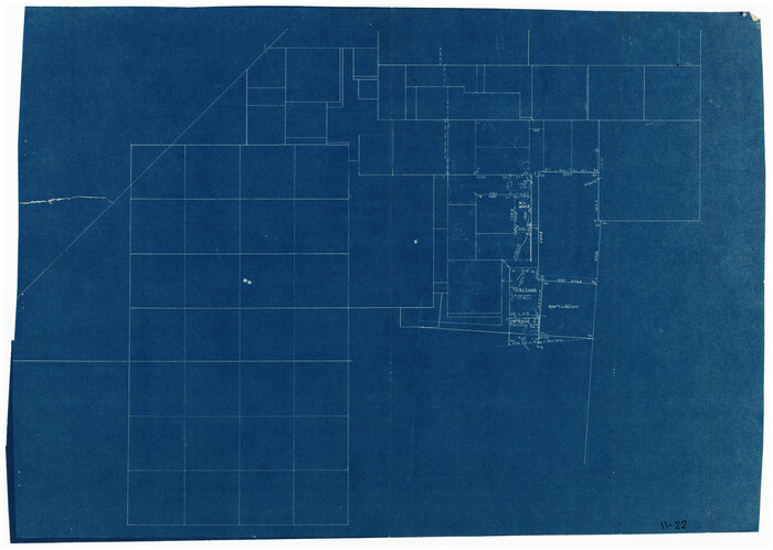 90121, [Sketch Showing Wm. T. Brewer, John R. Taylor, Wm. F. Butler, Timothy DeVore, L. M. Thorn and adjoining surveys], Twichell Survey Records
