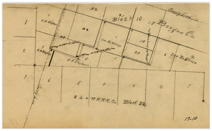 90124, [E. L. & R. R. RR. Blk. 32 and Blk.10 in Northwest corner of County], Twichell Survey Records