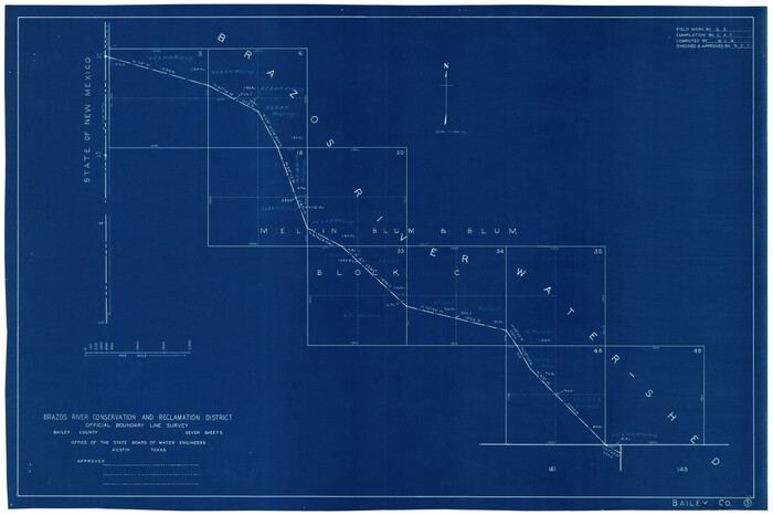 90129, Brazos River Conservation and Reclamation District Official Boundary Line Survey, Twichell Survey Records